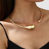 Metal Collar Necklace Women's Water Drop Bracelet Set Personalized Necklace Bracelet